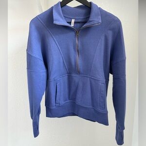 Free People Movement Quarter Zip Sweatshirt- Indigo